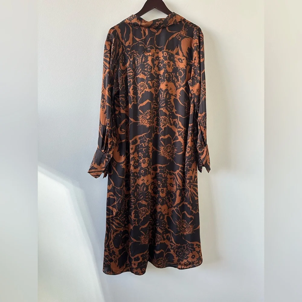 COS Black and Brown Printed Midi Shirt Dress - Picture 4 of 6